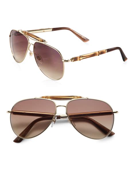 gold aviator sunglasses gucci|Gucci oversized aviator sunglasses.